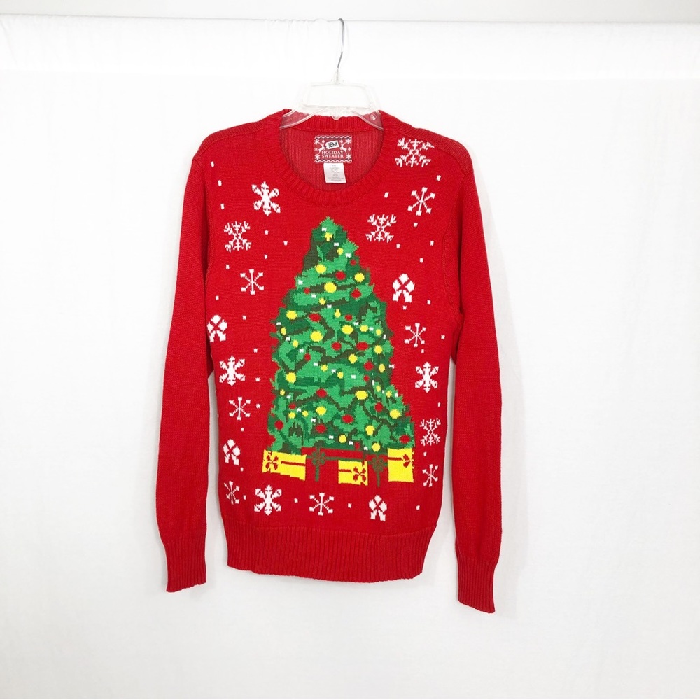 JEM Christmas Holiday Sweater, Size Medium, Red